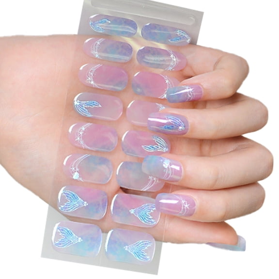 Semicured Gels Nails Polish Strips Gels Nail Full Wrap Strips Gels Nails Sticker