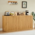 thumbnail image 1 of Semiocthome 59" Sideboard, Curved Contour Storage Cabinet, 4-Doors, Natural, 1 of 7
