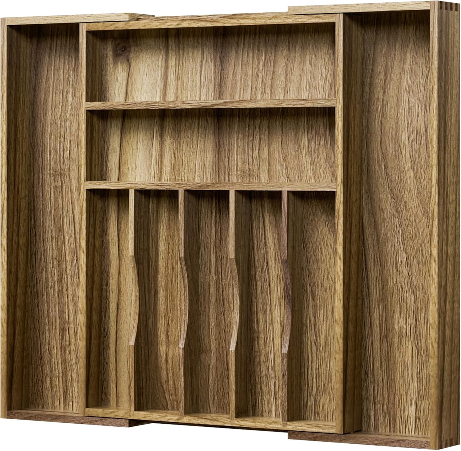 Semiocthome Acacia Wood Silverware Organizer Expandable Storage Drawer Organizer for Kitchen,9 Slot - Walmart.com