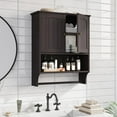 thumbnail image 1 of Semiocthome Bathroom Medicine Cabinet Storage Wall Mounted with Towel Bar and 2 Door in Brown, 1 of 9