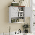 thumbnail image 1 of Semiocthome Farmhouse Bathroom Cabinet Medicine Cabinet with Adjustable Shelf for Bathroom,White,Wooden, 1 of 10