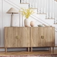 thumbnail image 1 of Semiocthome Kitchen Sideboard Buffet Cabinet with Adjustable Shelf, Line Groove Door, Natural Finish,Packs of 2, 1 of 7