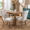 thumbnail image 1 of Semiocthome Modern Tufted Dining Chair Set of 2,Velvet Chair with Rivets, Dining Room, Beige, 1 of 9