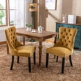 thumbnail image 1 of Semiocthome Modern Tufted Dining Chair Set of 2 for Dining Room,Velvet Chair with Rivets,Gold, 1 of 8