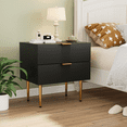 thumbnail image 1 of Semiocthome Nightstand with 2 Drawers Mid Century Bedside Table for Bedroom, Black, Adult, 1 of 7