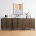 thumbnail image 1 of Semiocthome Sets of 3 Sideboard Cabinet with Adjustable Shelf, Living Room, Walnut, 1 of 8