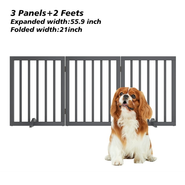 Semiocthome Ultra Wide Foldable Pet Gate for Doorway,Freestanding Dog Gates for Stairs,55.9" W