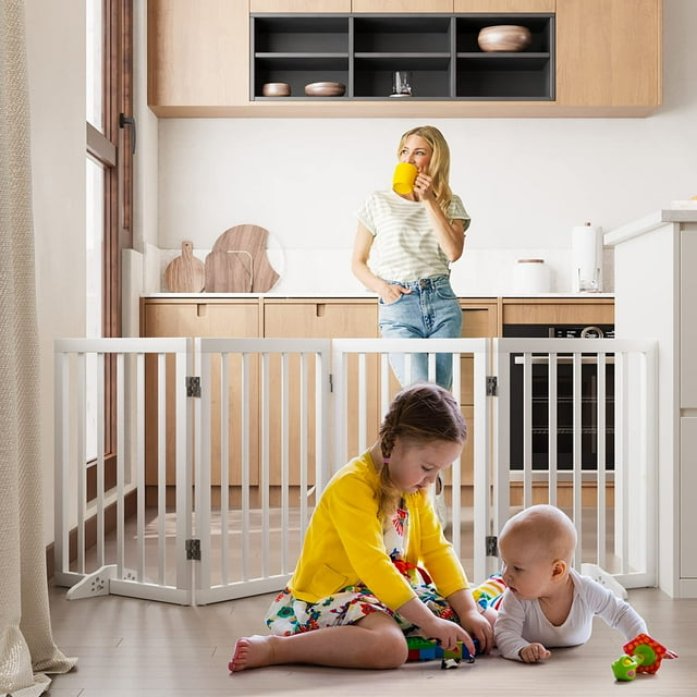 Semiocthome Ultra Wide Foldable Pet Gate for Doorway,Freestanding Dog