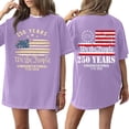 thumbnail image 1 of Semiquincentennial 250 Years 1776 2026 We the People American Flag Graphic Short Sleeve Loose Fit T Shirt Top Purple L Purple L, 1 of 5