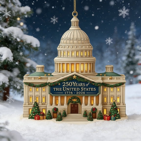 Semiquincentennial Patriotic Ornament, 250th Anniversary Tree Decor, Memorial Bicentennial Keepsake for Holiday Display