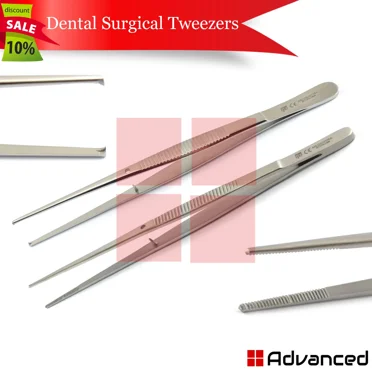 Beaden Dental Tweezers – Serrated Tip Forceps For Dressing, Cotton Pliers, Surgical Use
