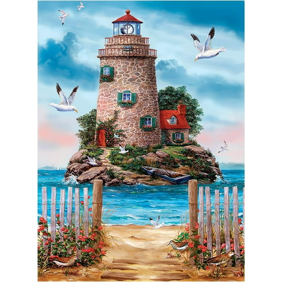 Semneroy Lighthouse Diamond Art Kit 5D Round Full Drill Craft Kit