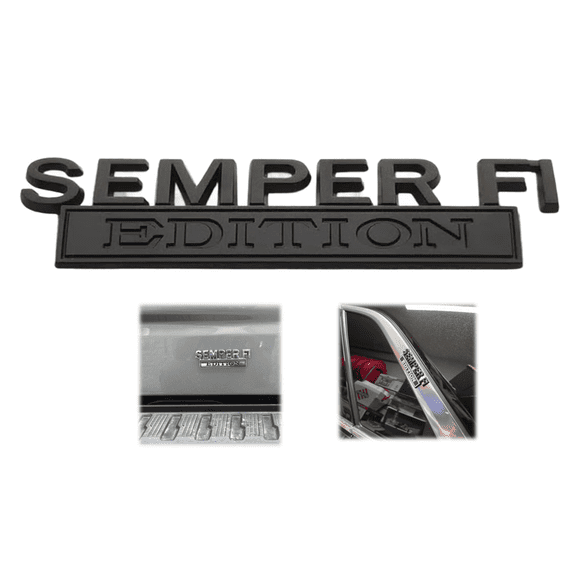 Semper FI Edition Car Emblem Metal Badge, Metal Side Emblem Badge Sticker Veteran Decal Replacement