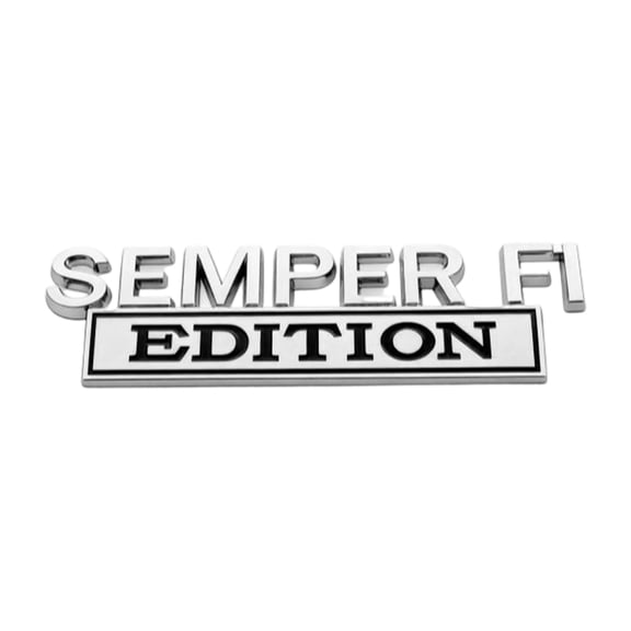 Semper FI Edition Car Emblem Metal Badge, Veteran Metal Side Emblem Badge Sticker Badge Auto Decal Sticker Weatherproof Strong Adhesive for Truck Fender Tailgate Bumper Universal Vehicles