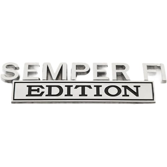 Semper FI Edition Car Emblem Metal Badge, Veteran Military Auto Decal Sticker for Cars Trucks SUVs, Universal Metal Side Fender Tailgate Bumper Badge (Style-A)