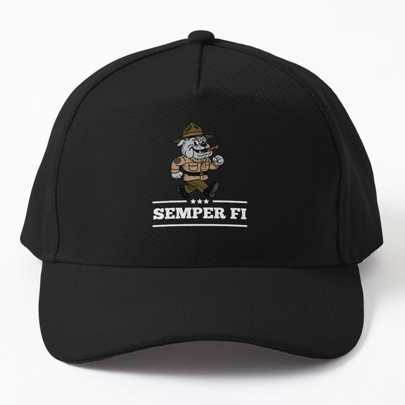 Semper Fi Baseball Cap, Marine Corps Motto Statement Graphic Design, Classic Hat