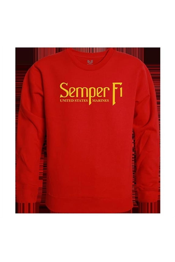 Semper Fi Crew Neck Sweatshirt, Red - 2X