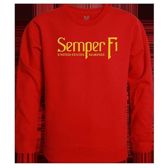 Semper Fi Crew Neck Sweatshirt, Red - 2X