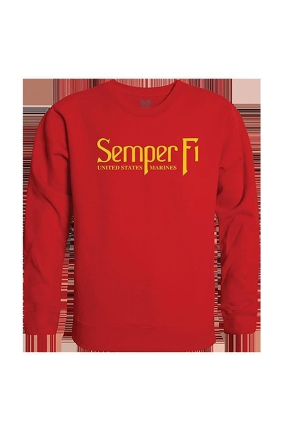 Semper Fi Graphic Crewneck Sweatshirt, Red - Small