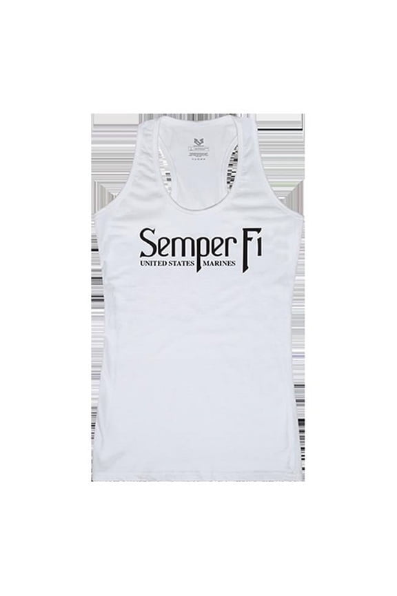 Semper Fi Graphic Tank Top, White - Extra Large