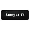 thumbnail image 1 of Semper Fi Laser Etched Logo Mini License Plate (Chrome on Black), 1 of 3