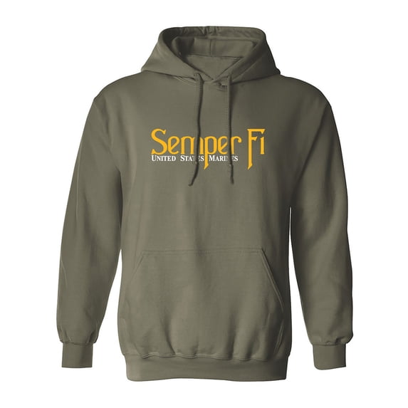 Semper Fi United States Marines Adult Hooded Sweatshirt