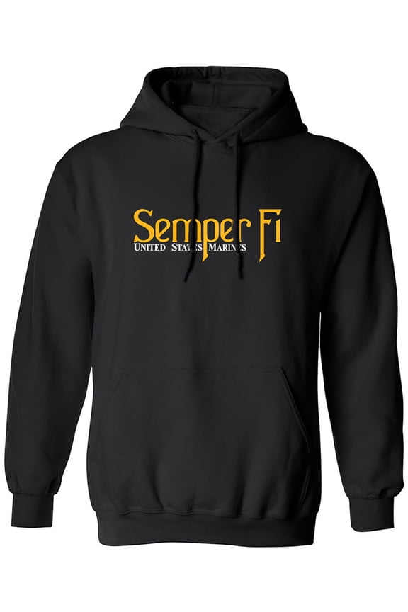 Semper Fi United States Marines Adult Hooded Sweatshirt