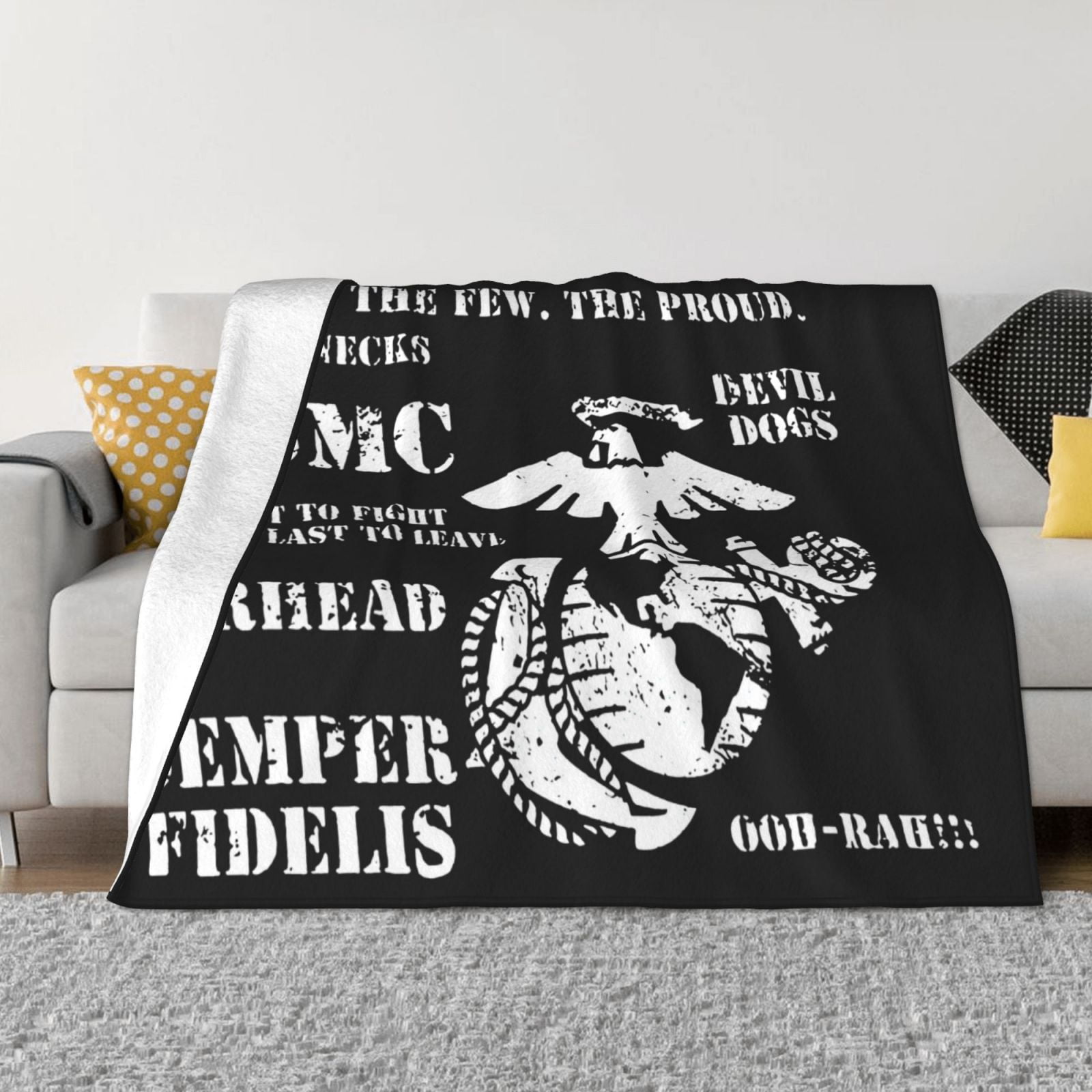 Semper Fi Us Marine Corps Ultra-Soft Micro Fleece Blanket For Couch ...