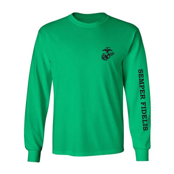Semper Fidelis Black Sleeve Print Adult Long Sleeve T-shirt