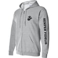 thumbnail image 1 of Semper Fidelis Black Sleeve Print Full-Zip Hooded Sweatshirt, 1 of 1