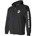 thumbnail image 1 of Semper Fidelis White Sleeve Print Full-Zip Hooded Sweatshirt, 1 of 1