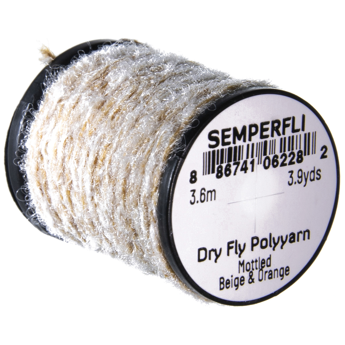 SemperFli Dry Fly Poly Yarn Mottled Beige & Orange