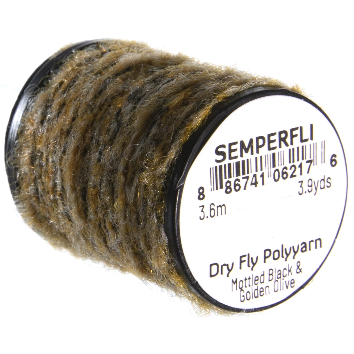 SemperFli Dry Fly Poly Yarn Mottled Black & Golden Olive