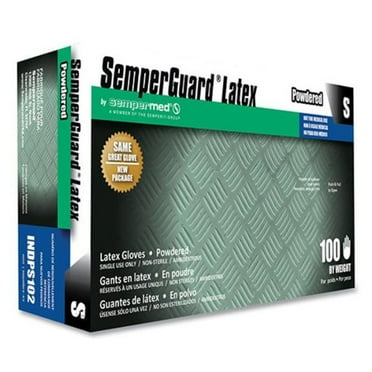 SemperGuard® Latex Gloves, Cream, Small, 100/Box, 10 Boxes/Carton INDPS102