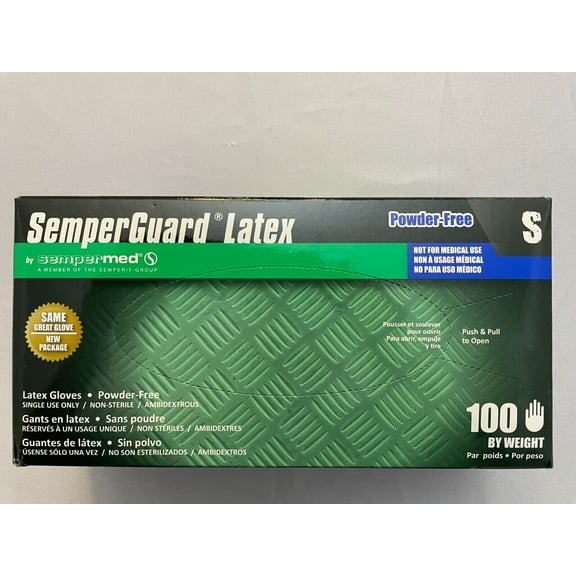 SemperGuard Latex Industrial Powder-Free 5 Mil gloves - 1,000 Pcs | Small