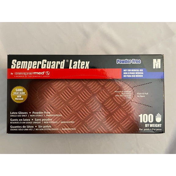 SemperGuard Latex Industrial Powder-Free 5 Mil gloves - 100 Pcs | Medium