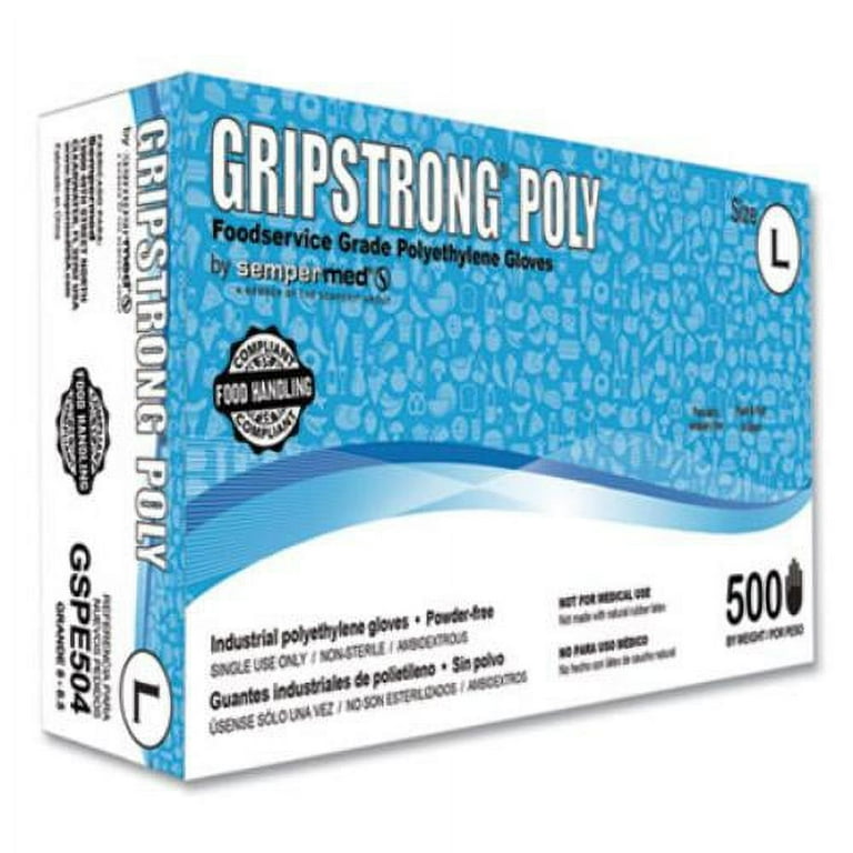 Foodservice Grade Polyethylene Gloves, Clear, Large, Polyethylene, 500/Box, 20 Boxes/Carton Foodservice Grade Polyethylene Gloves, Clear, Large, Polyethylene, 500/Box, 20 Boxes/Carton