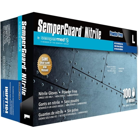 Semperguard INIPFT104  Nitrile, Powderfree Gloves 1000/Case