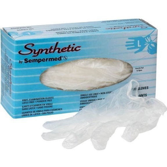 Sempermed EVNP103 Synthetic Powder-Free Viny Exam Gloves - Medium - Box of 100