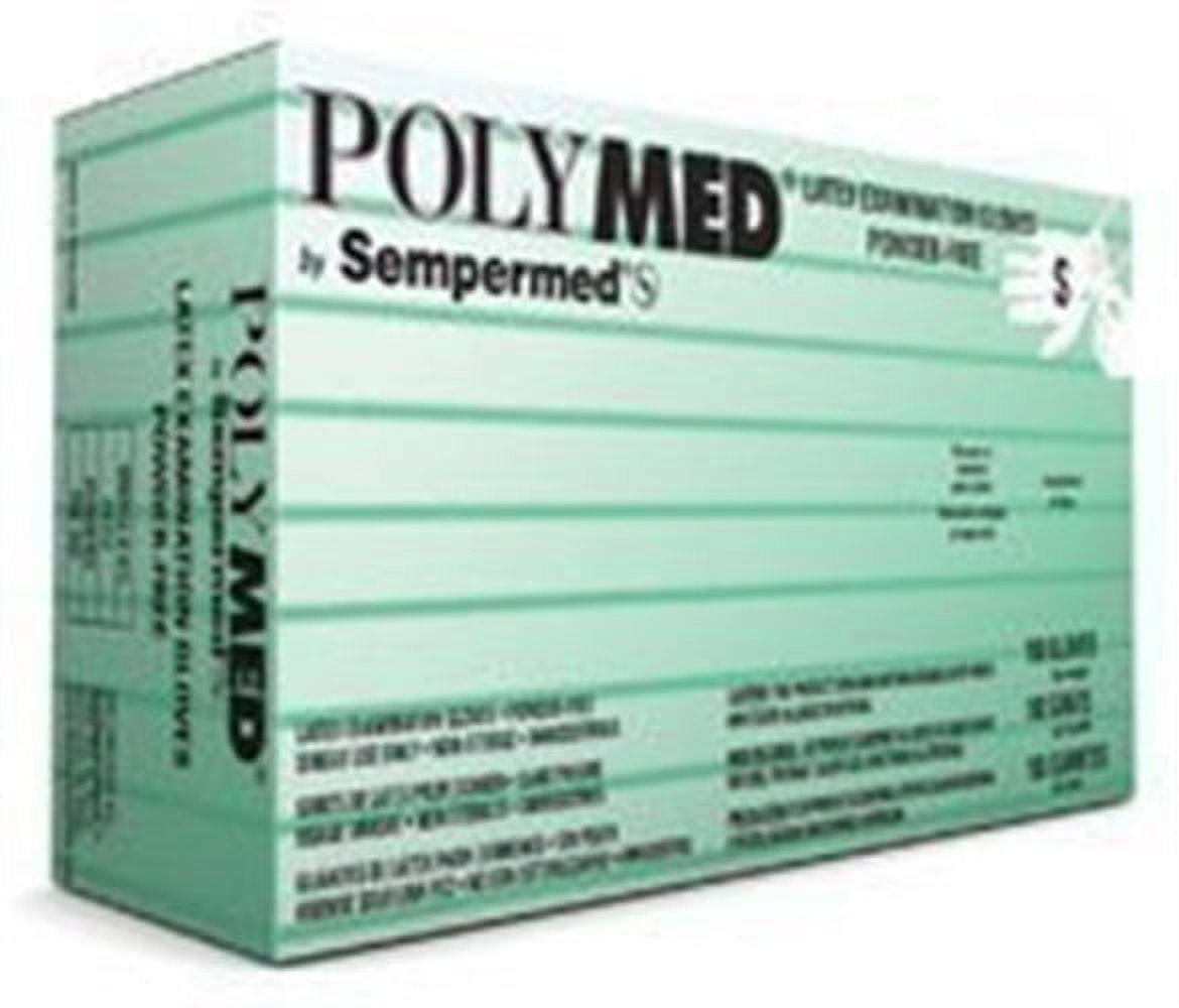 Sempermed Polymed Latex Powder-Free Exam Gloves, Small - Model PM102, Box of 100