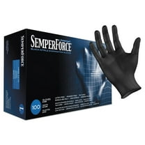 Sempermed SemperForce® Textured Black Nitrile Disposable Gloves, Large, 100 Count