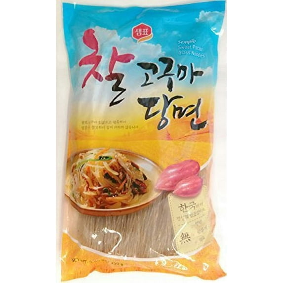 Sempio Glass Noodles, Korean Vermicelli, Dangmyun, Sweet Potato Starch (0.99 lbs/450g)
