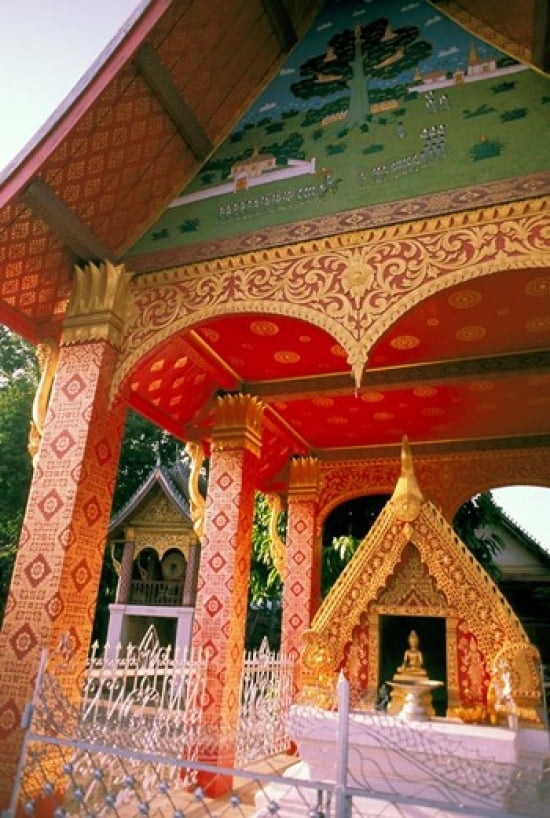 Sen Temple Wat Sen Luang Prabang Laos Canvas Art - Nik Wheeler DanitaDelimont (15 x 22)