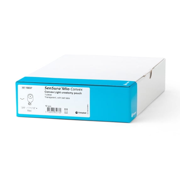 SenSura Mio Convex Urostomy Pouch Drainable 3/8 to 1-11/16" Stoma 1pc System 16837, 10 Ct