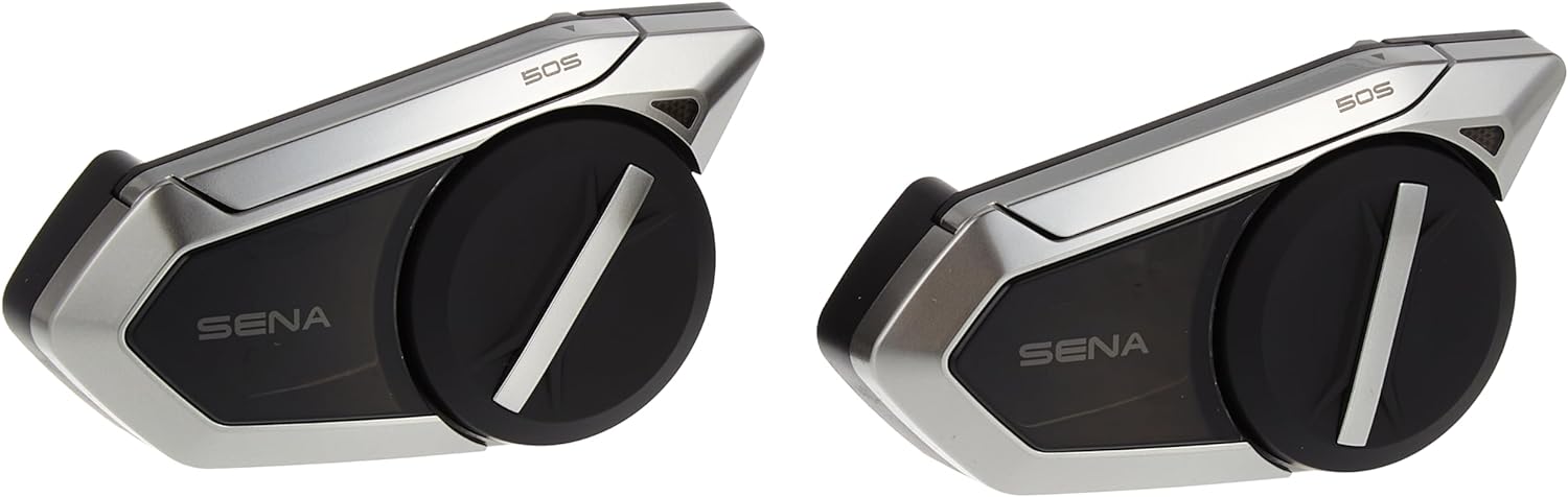 Sena 50S Motorcycle Bluetooth Headset With HD Speakers – 50S-01, Mesh Intercom, Built-in Radio