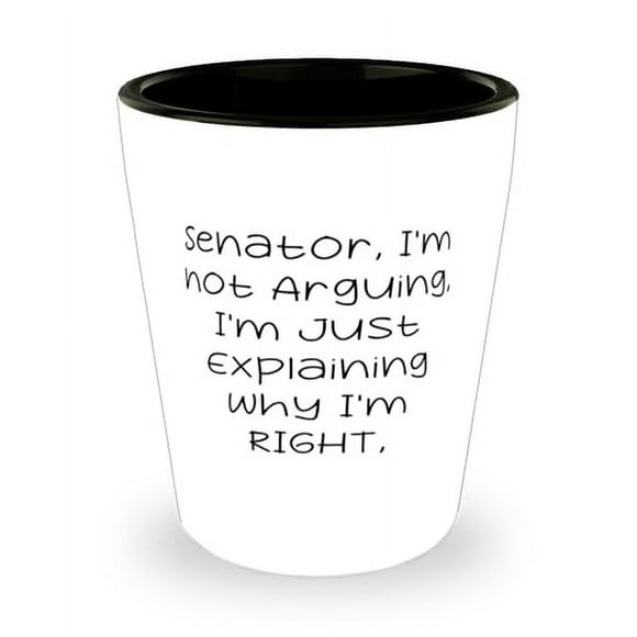 Senator Gifts For Coworkers, Senator. I'm not Arguing. I'm Just Explaining Why, Fun Senator Shot Glass, Ceramic Cup From Friends, Funny senator, Senator gift, Funny gift, Political gift, Gag gift