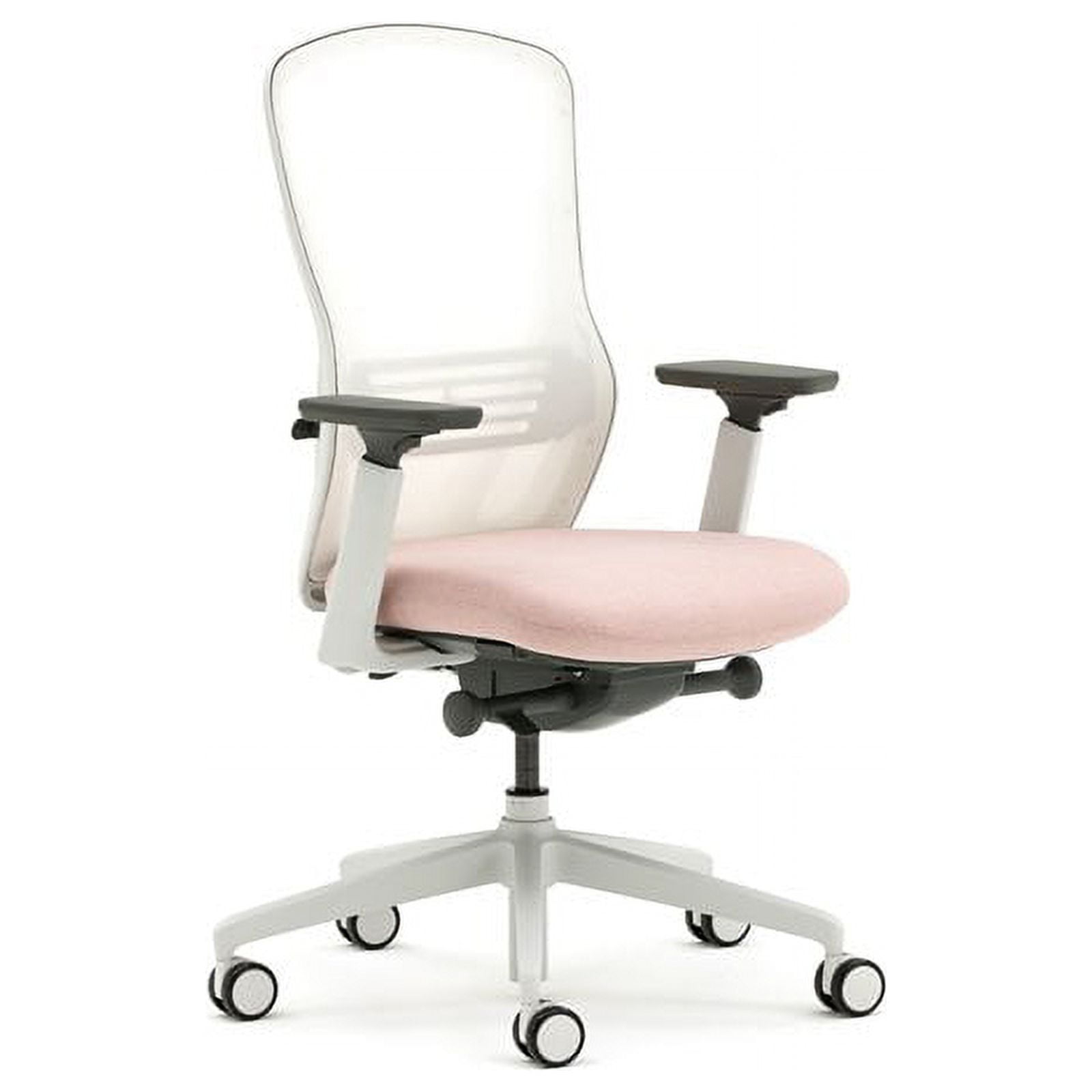 Senator Ousby Aluminum Ergonomic Mesh Back Desk Chair in Blush Pink