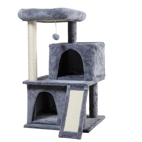 Senbabe 60" Multi-Level Cat Tree Tower with Condo for Large/Midium Cats, Light Gray