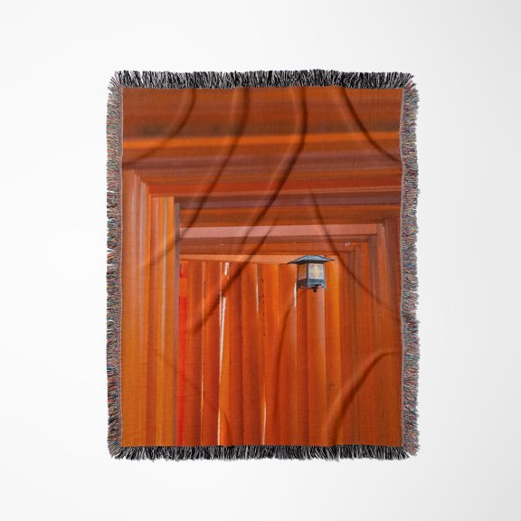 Senbon Torii In Fushimi Inari Shrine, Kyoto, Japan, Woven Blanket