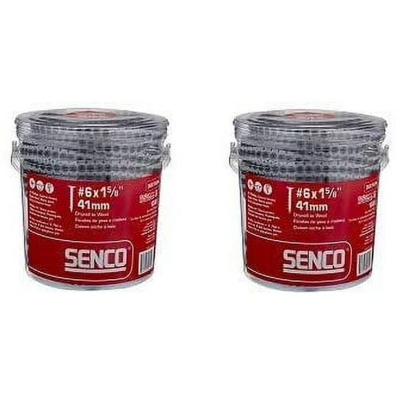 Senco 06A162P DuraSpin Number 6 by 1-5/8-Inch Drywall to Wood Collated Screw 1,000 per Box 2-Pack